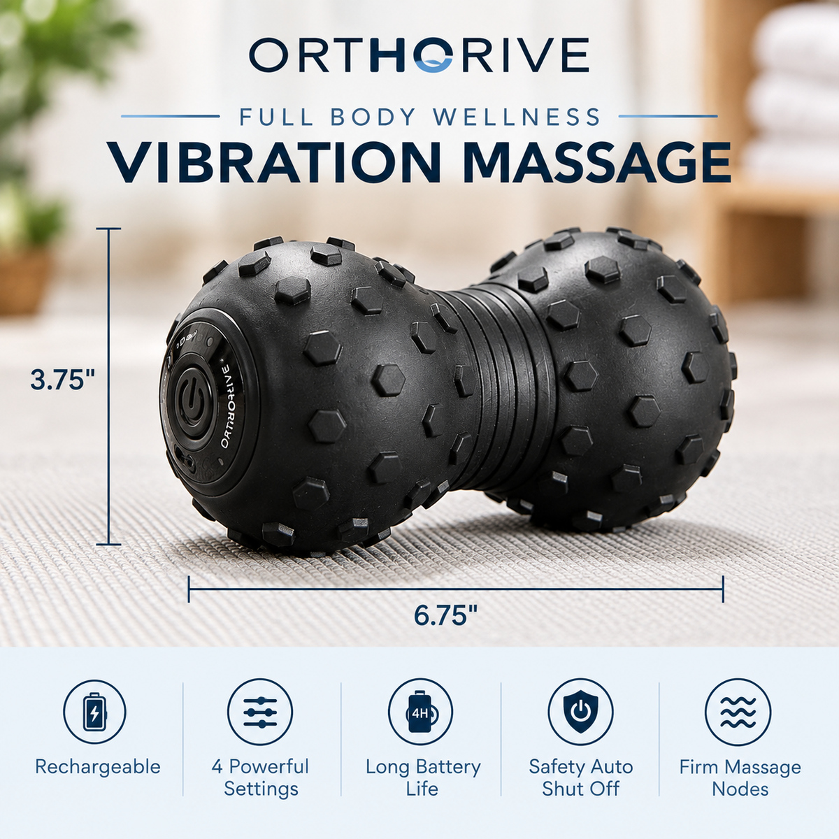 Portable Massager for Back, Neck, and Feet - VibeRelief™ 3 in 1 Orthorive